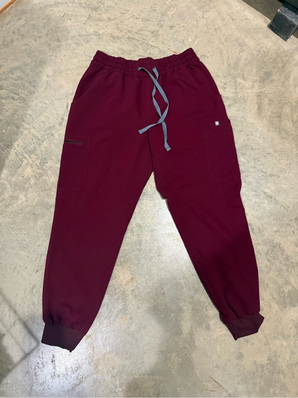 Women's Burgundy Jogger Pants with Drawstring